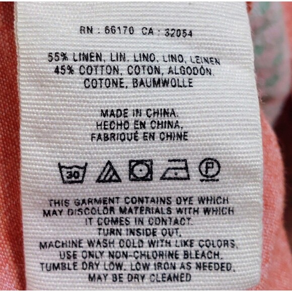 Pilcro & The Letterpress Linen Blend Women's 10 Wide Leg Coral Pants Lightweight - Picture 8 of 12